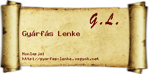Gyárfás Lenke névjegykártya